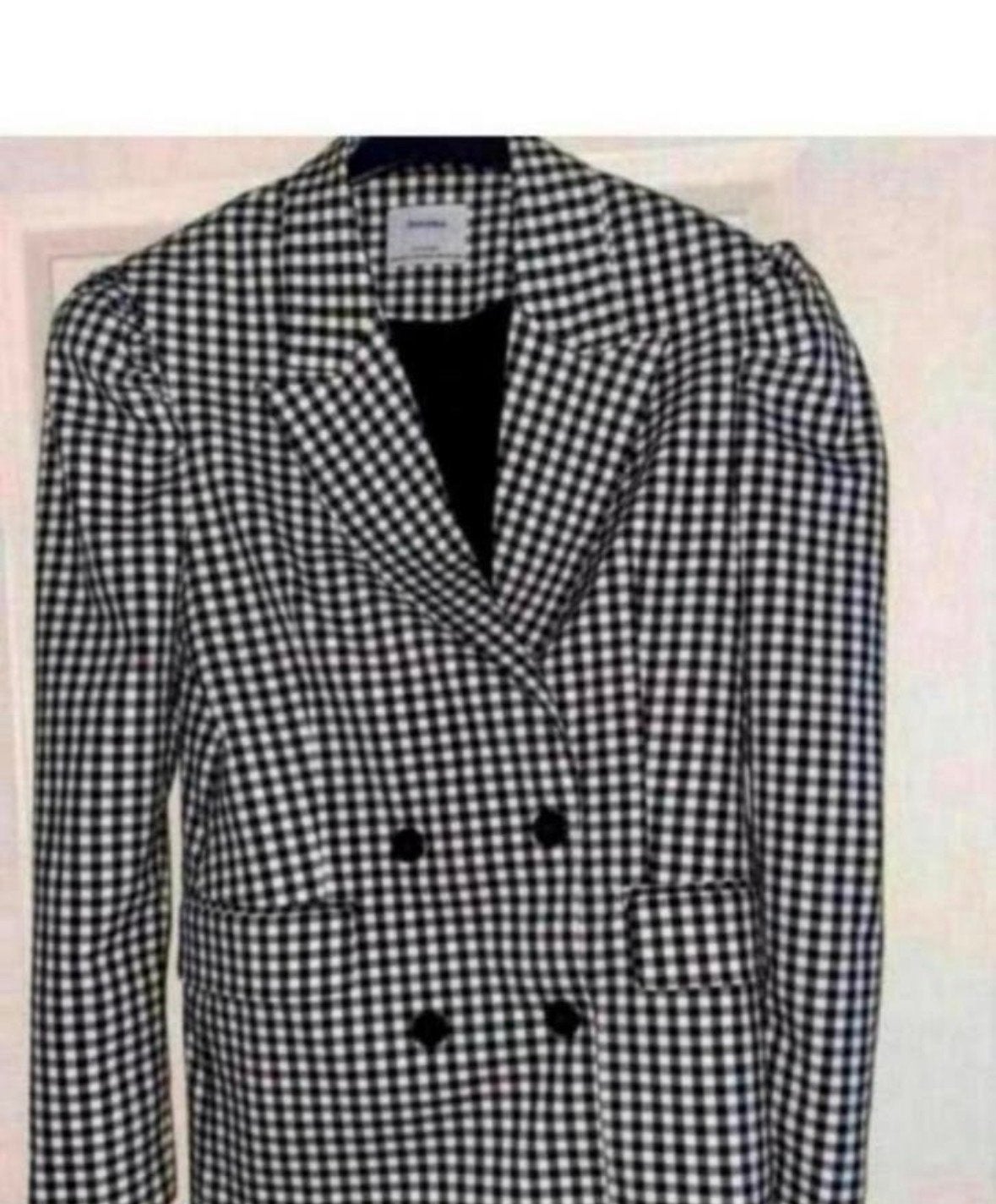 Bershka Dames Colbert Blazer Jas Zwart-Wit Geruit Maat S, Kleding | Dames, Zwart, Ophalen of Verzenden, Jasje, Maat 36 (S)