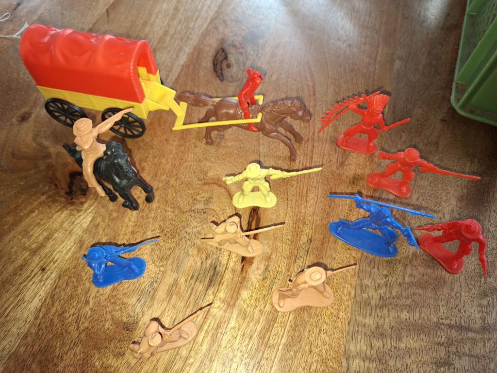 Vintage Speelgoed: Cowboys, Indianen & Huifkar Set, Ophalen of Verzenden