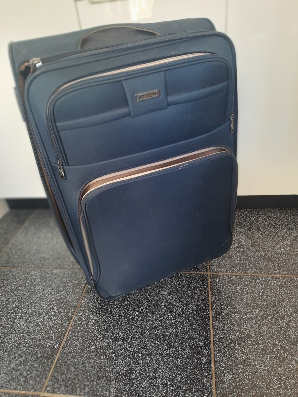 Koffer trolley d blauw, Overige materialen, Gebruikt, 50 tot 60 cm, 45 tot 55 cm