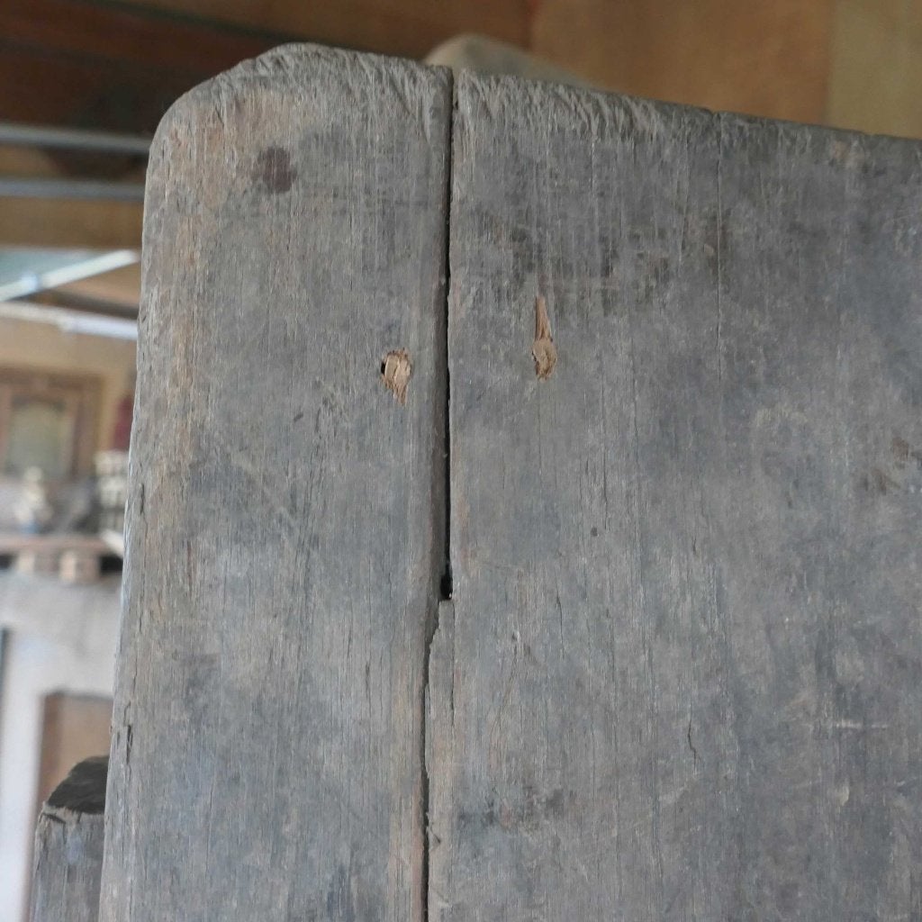 Lange landelijke tafel TX02 teak antiek 210x92 GERESERVEERD, Ophalen of Verzenden