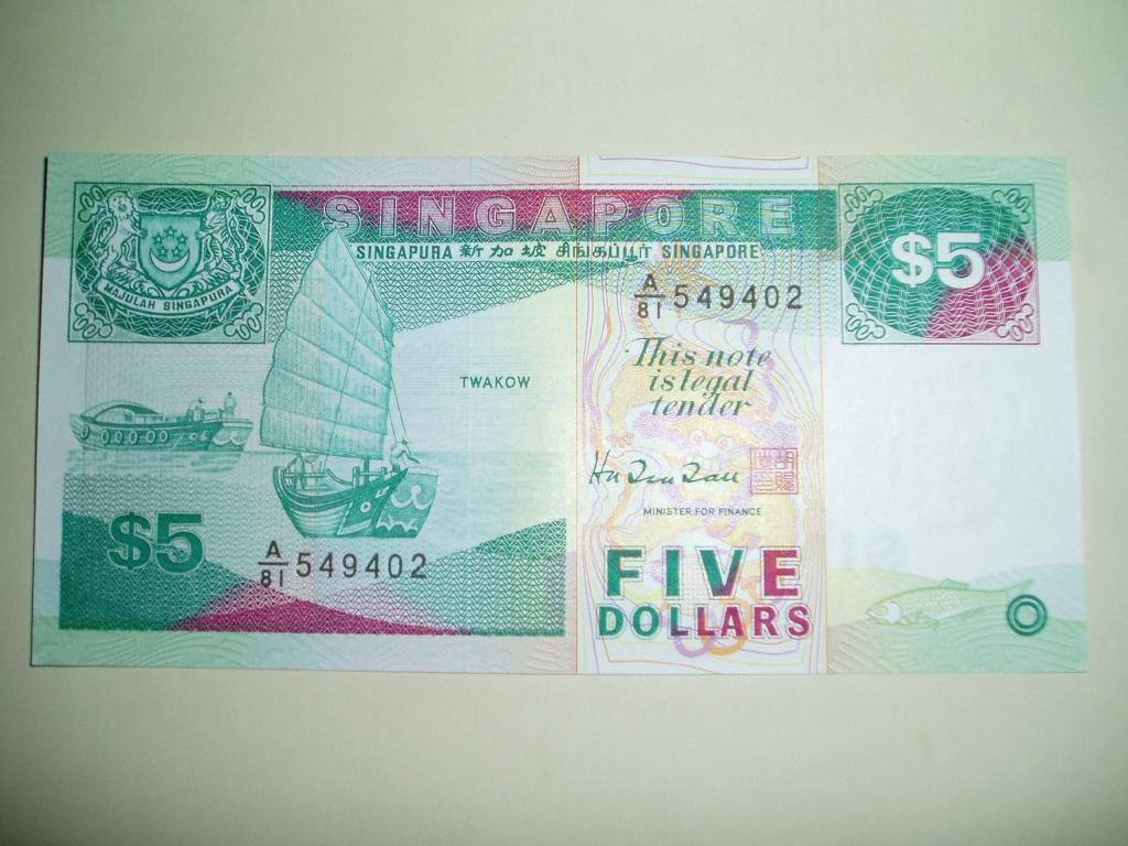 50. Singapore, 5 dollars 1997 UNC Junk Twakow., Verzenden, Zuidoost-Azië, Los biljet