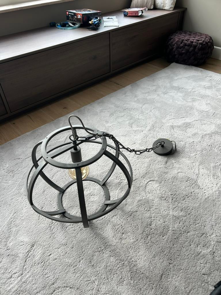Lamp hanglamp brons donker kleur ijzer, Ophalen, Zo goed als nieuw