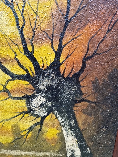 schilderij knotwilg in avond, Ophalen of Verzenden, 'T Olde Gre-j, Info@toldegrej.nl, Endepoelstraat 20f Didam