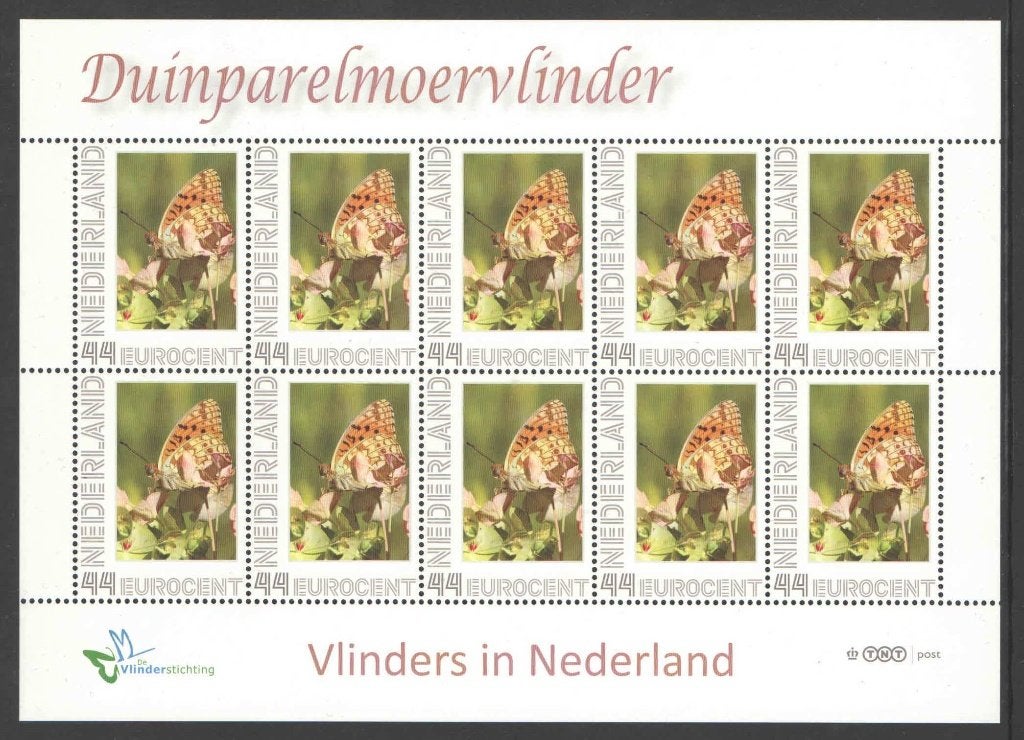 Postzegels Vlinders in Nederland: Duinparelmoervlinder, Postzegels en Munten, Ophalen of Verzenden, Na 1940, Postfris