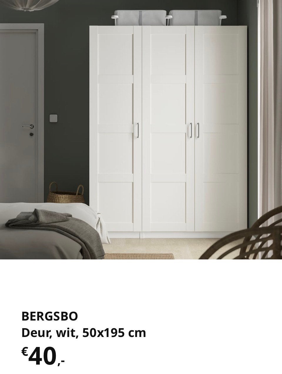 2 x bergbo pax kast deur 50 x 195, Ophalen, 200 cm of meer, 50 tot 100 cm, Zo goed als nieuw