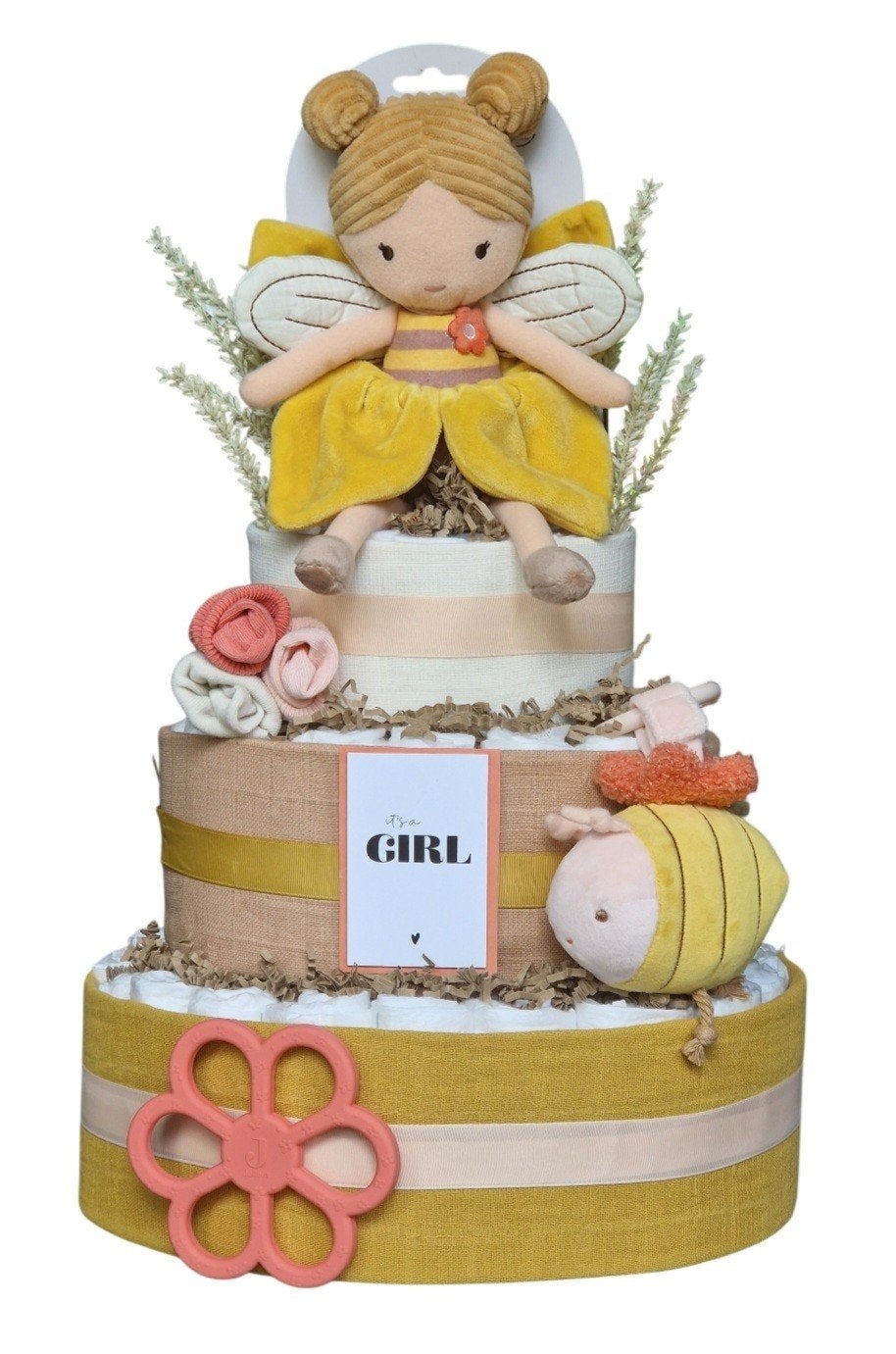 Luiertaart meisje  , babyshower , kraamkado, Kraamcadeau, Babycadeau-idee, Nieuw, Ophalen of Verzenden