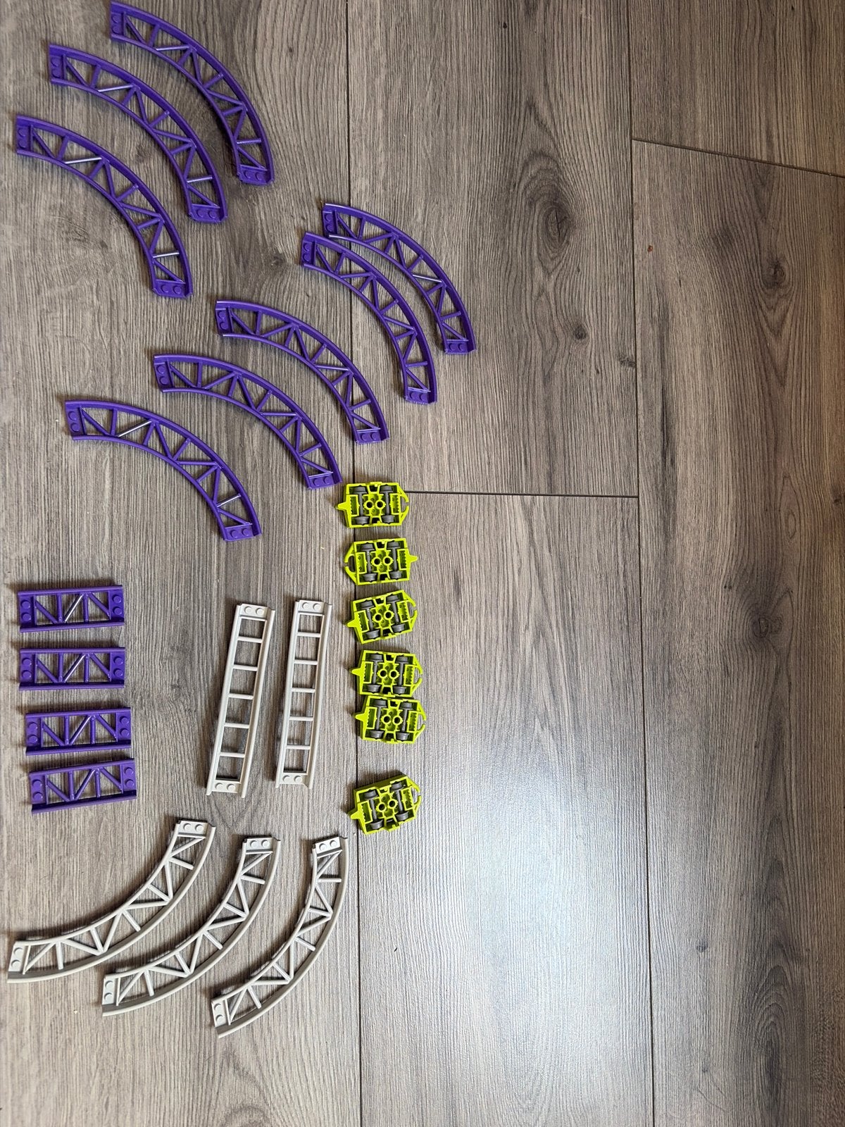 Lego achtbaan onderdelen - paars, geel, grijs, Ophalen of Verzenden, Zo goed als nieuw, Losse stenen, Lego