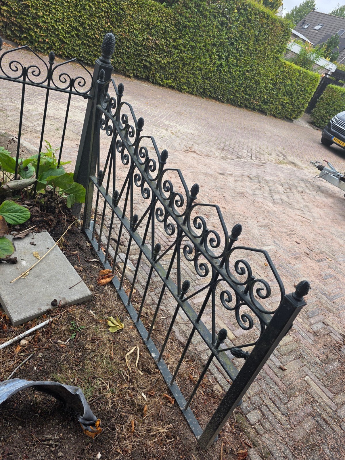 smeedijzeren poort en hekwerk, Tuin en Terras, Ophalen of Verzenden, Gebruikt, IJzer, Sierhekwerk
