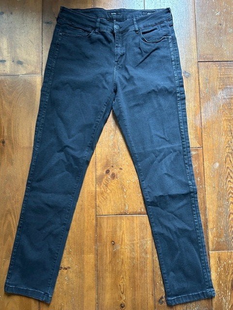 OPUS stretchbroek zwart jeans met bies langs de pijpen mt 42, Parami, Zwart, Ophalen of Verzenden, Zo goed als nieuw