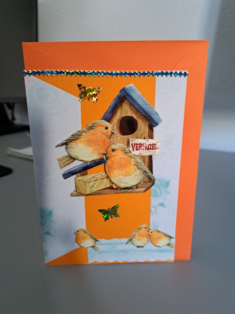 kaart nr 1 verhuisd, Hobby en Vrije tijd, Kaarten | Zelfgemaakt, Ophalen of Verzenden, Nieuw, Overige thema's