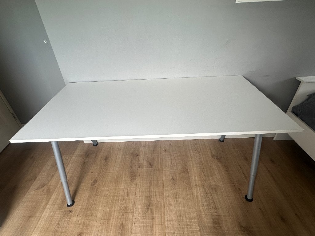 Bureau Ikea wit 160 x 80     ( 2 stuks)  zgan, Ophalen, 160 cm, Opzetstuk, Zo goed als nieuw