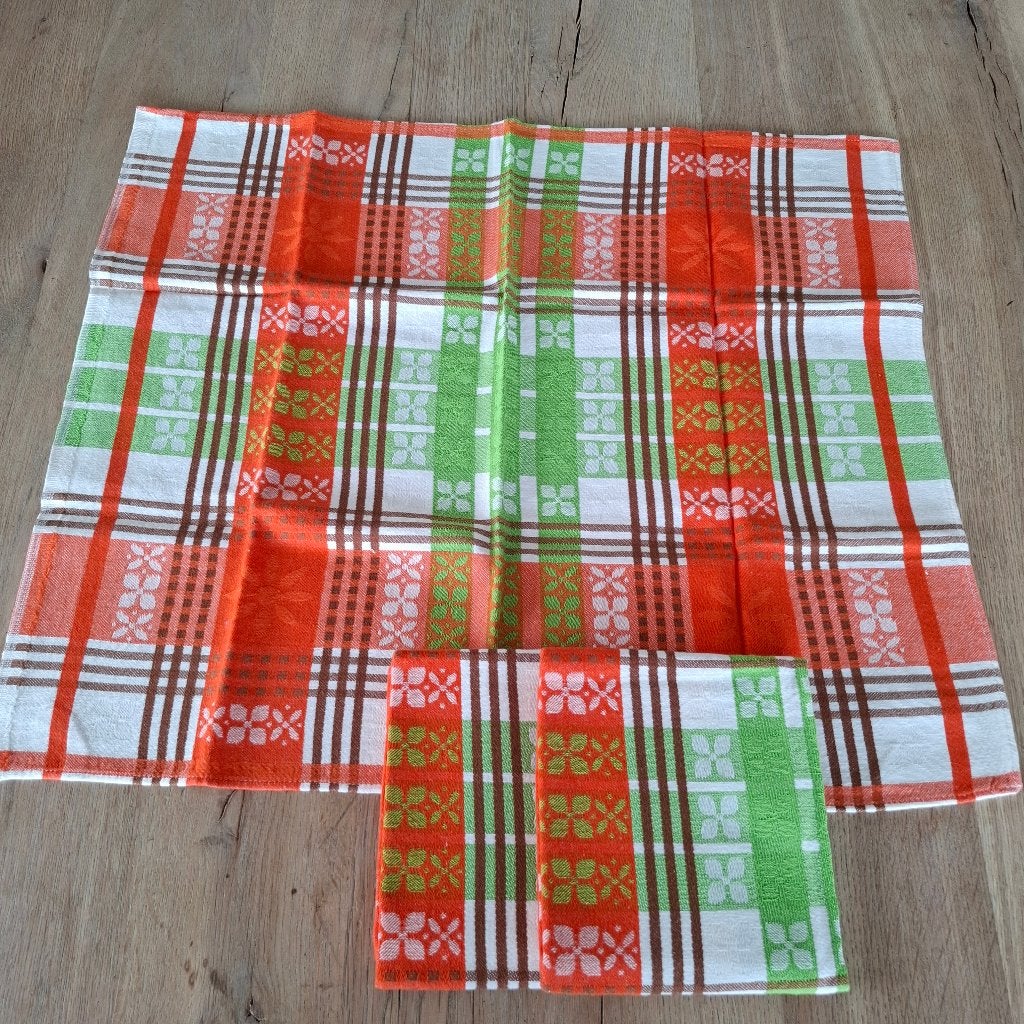 3 x vintage theedoeken birdy textiles nieuw, Ophalen of Verzenden, Nieuw, Katoen, Theedoek of Handdoek