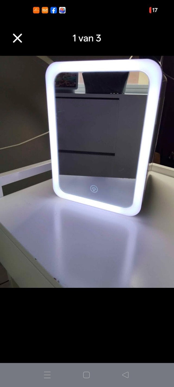 Mini Koelkast met Spiegel en LED-verlichting, Zonder vriesvak, Verzenden, Minder dan 45 cm, Minder dan 85 cm