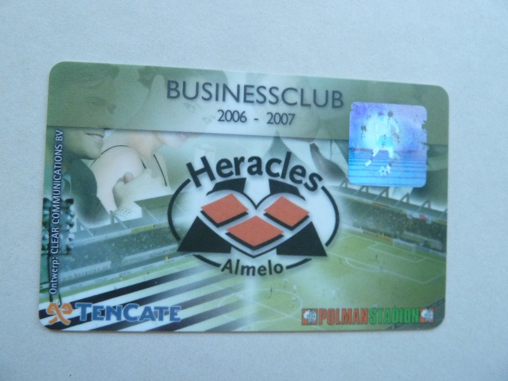 Businessclubcard  Heracles. 2006/2007  Oranje achterkant, Verzamelen, Ophalen of Verzenden, Zo goed als nieuw, Overige binnenlandse clubs