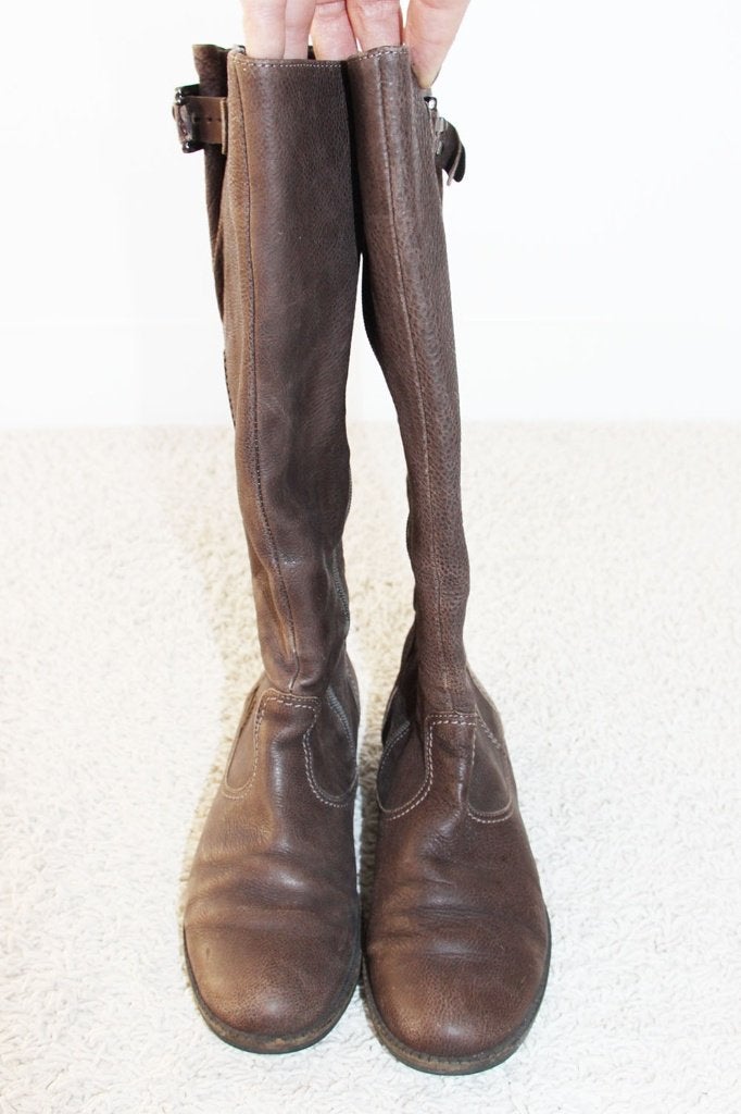 Mooie Bruin Leren Gabor Laarzen -s11 (Maat 5/38) € 45,-, Hoge laarzen, Bruin, Gabor, Ophalen of Verzenden