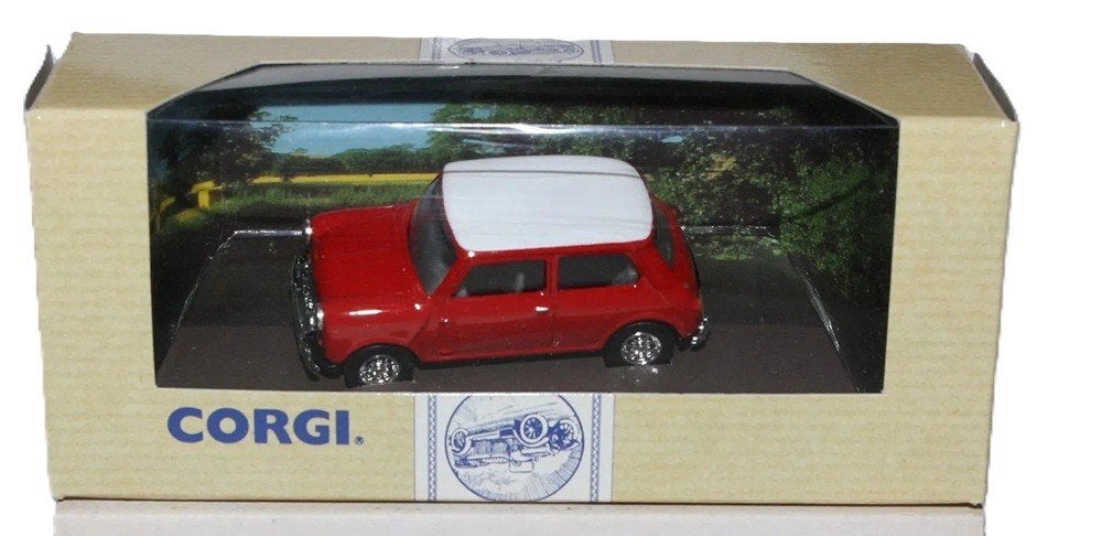 Mini Cooper Flame red - wit Corgi Classic # 98139., Ophalen of Verzenden, Zo goed als nieuw, Auto, Corgi