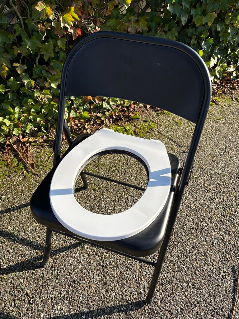 Zelfgemaakte wc stoel, Ophalen, Campingstoel