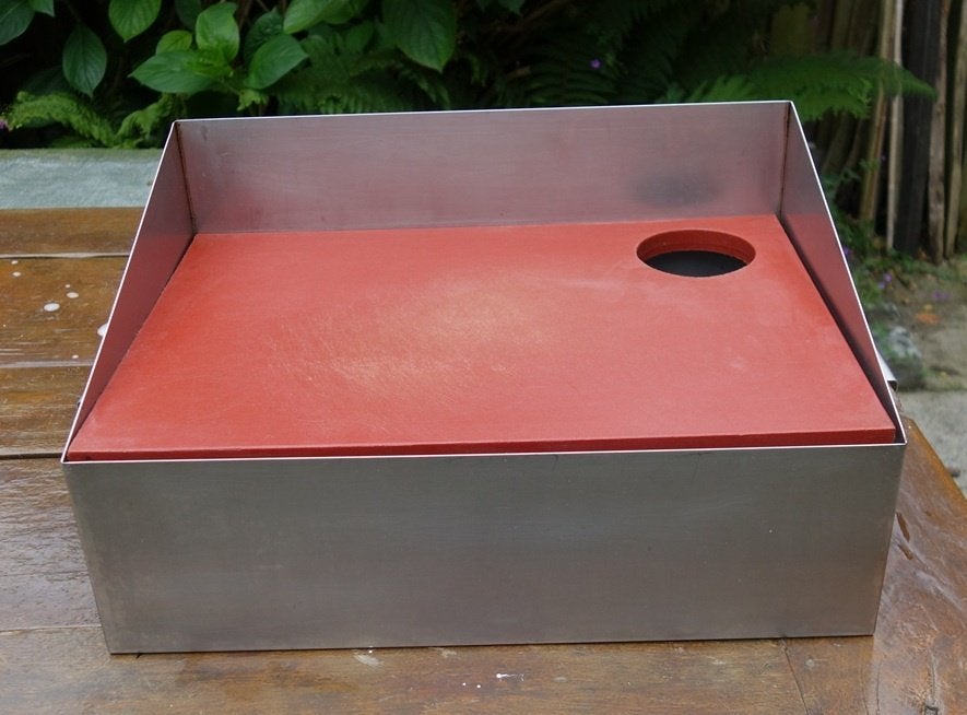 RVS Haring snijplank(-bak) /vis fileerbak (50cm x35,5 cm), Gebruikt, Snij-/serveerplank, Zilver, Ophalen of Verzenden