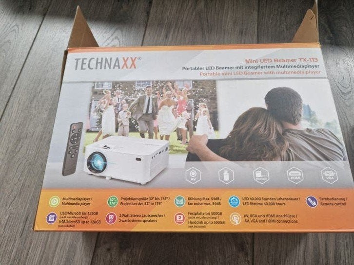 TECHNXX TX-113 Mini LED Beamer - Draagbare Projector, LED, Ophalen of Verzenden, Zo goed als nieuw, TECHNXX