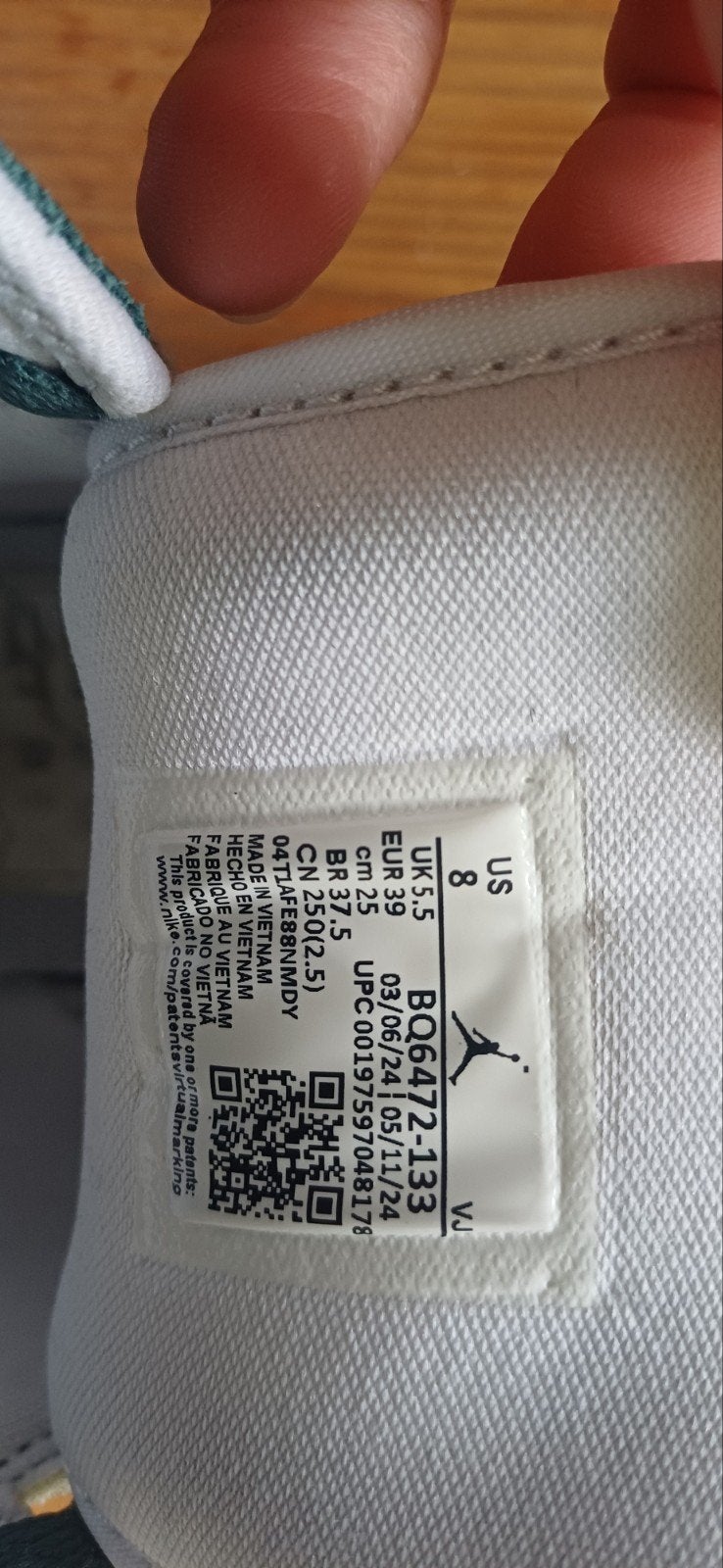 Nike Air Jordan 1 Mid SE Craft - Maat 39, Sneakers of Gympen, Gedragen, Groen, Ophalen
