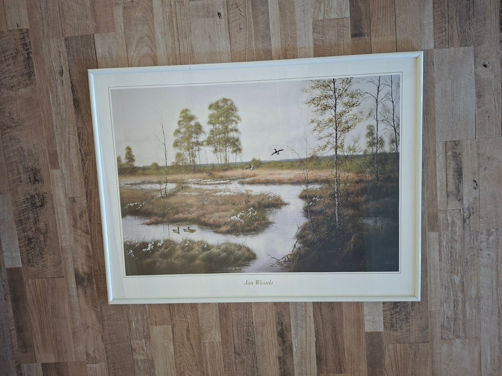 Ingelijste prent landschap, Ophalen of Verzenden