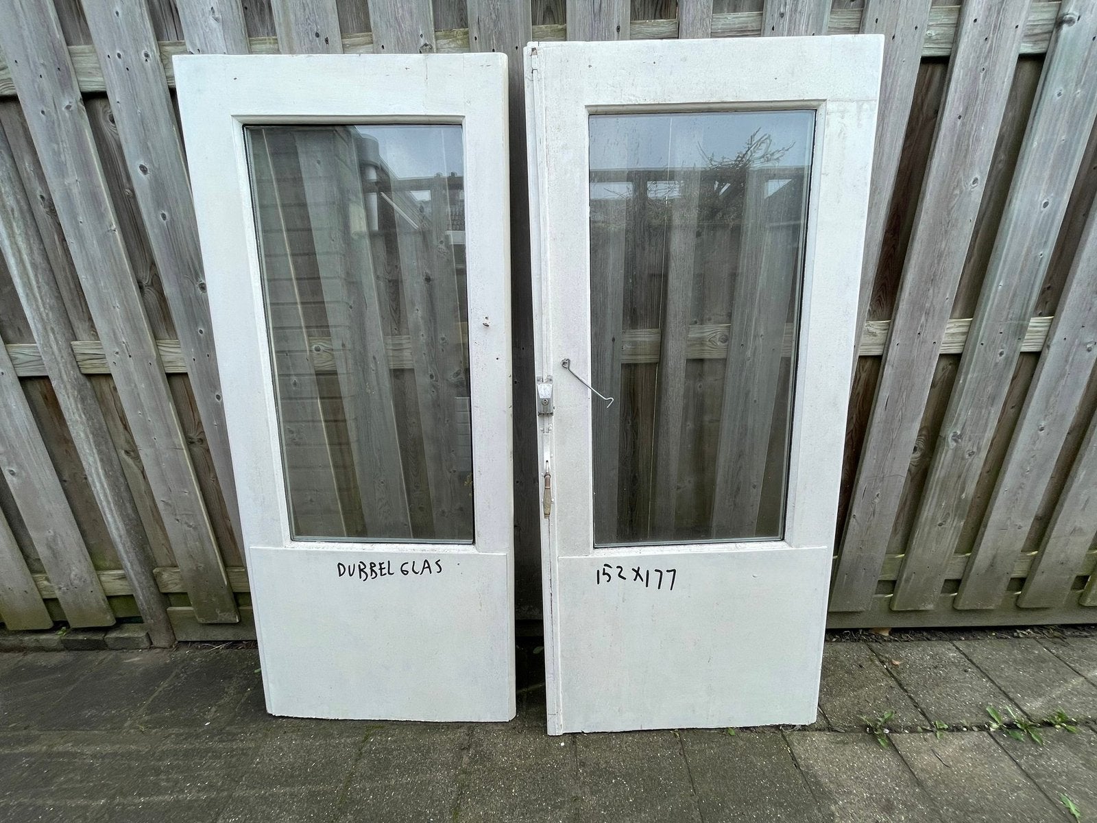 Serre deuren / dubbel glas, Doe-het-zelf en Verbouw, Ophalen, Gebruikt, Deurkozijn, 150 tot 225 cm