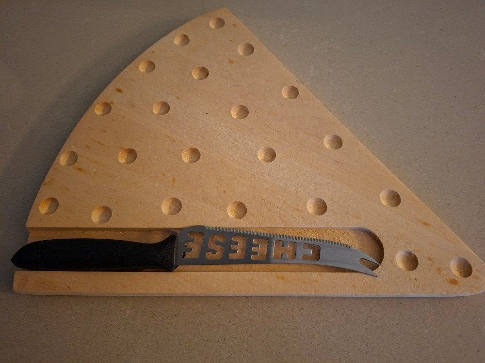 Houten driehoek kaasplank met kaasmes, Doe-het-zelf en Verbouw, Hout en Planken, Minder dan 25 mm, Ophalen of Verzenden, Pallet