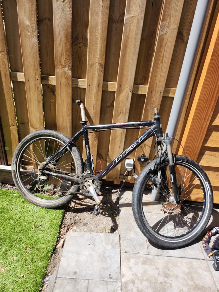 Gratis project mtb, Fietsen en Brommers, Fietsen | Crossfietsen en BMX, Gebruikt, 24 inch of meer, Staal, Ophalen