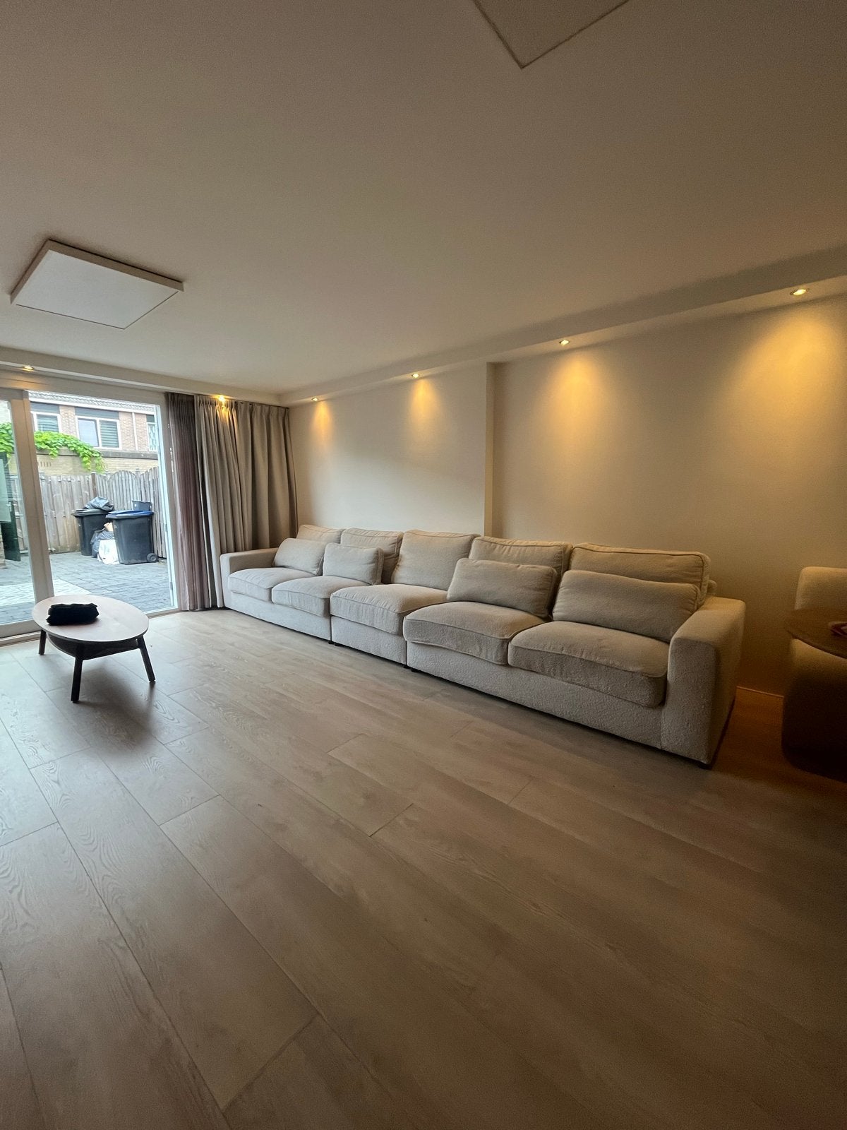 Op maat gemaakte bouclé bank - Zeer ruim en comfortabel, Ophalen, 100 tot 125 cm, 300 cm of meer, Zo goed als nieuw