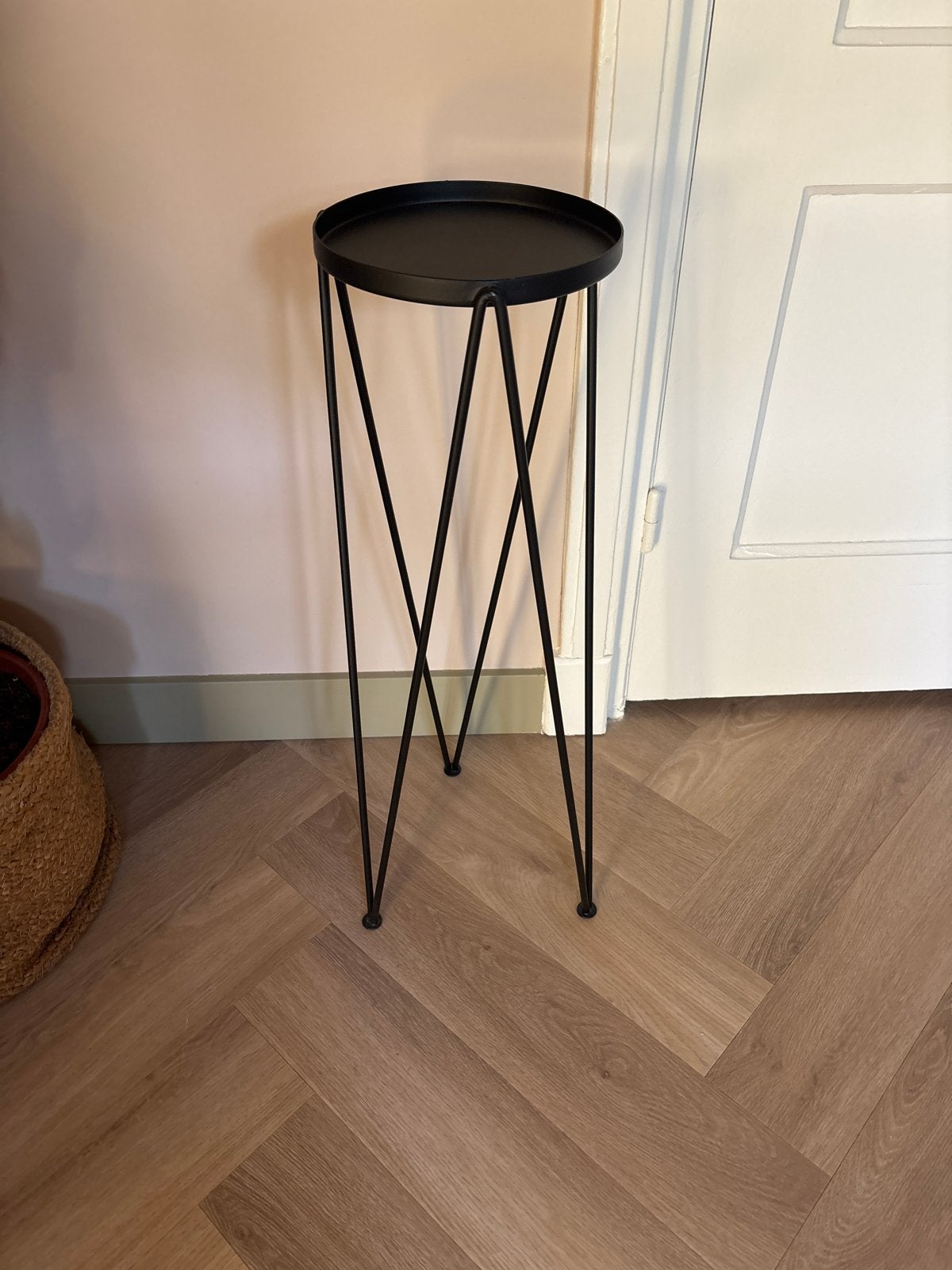 Zwarte metalen bijzettafel/plantenstandaard, Ophalen