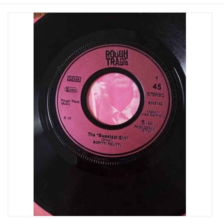 original single- scritti politti- the sweetest girl *1981*, Fotohoes, Overige genres, 7 inch, Ophalen of Verzenden