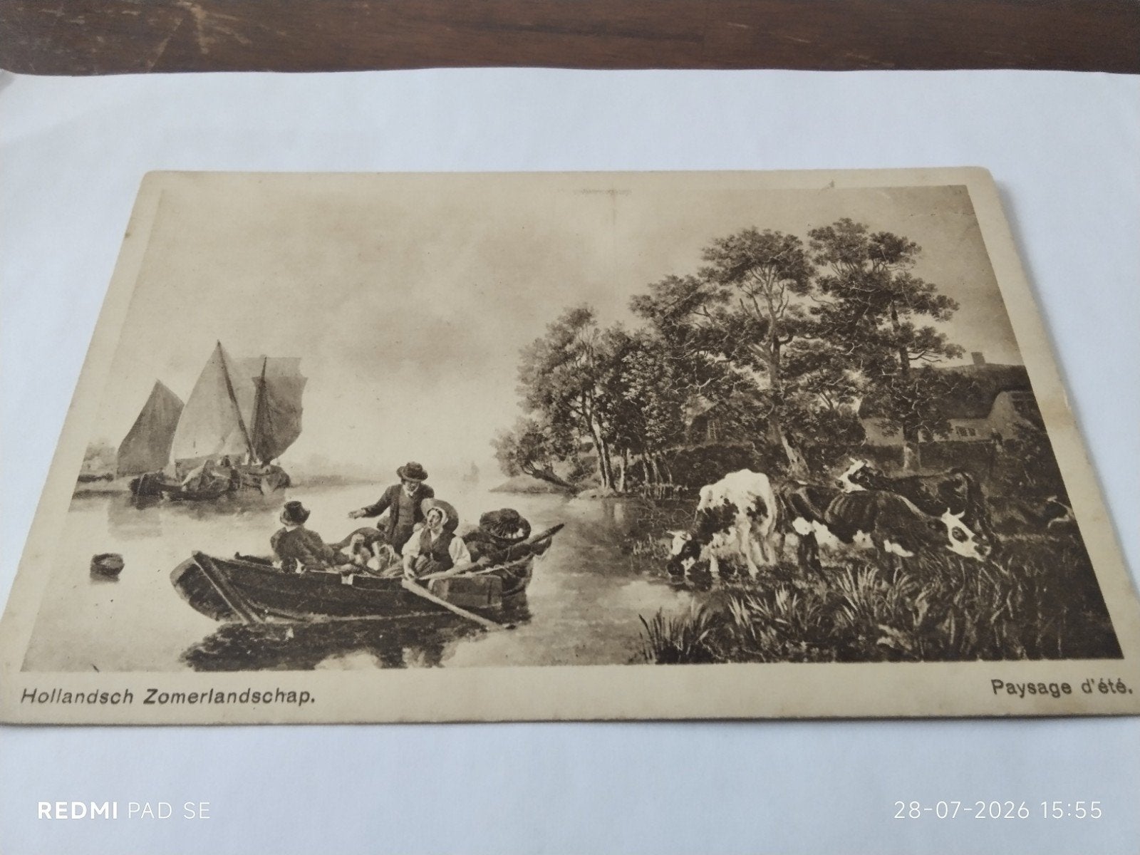 Oude ansichtkaart: Hollandsch Zomerlandschap, Paysage d'été, Ophalen of Verzenden