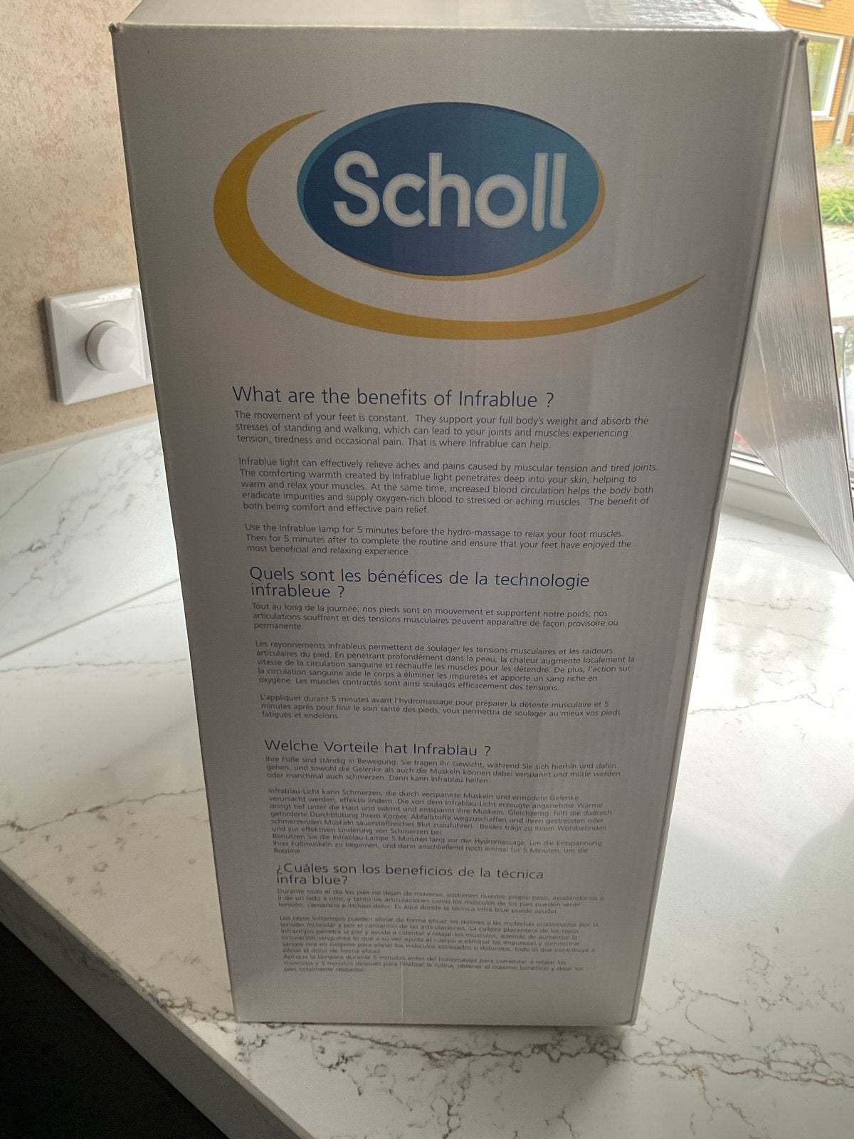 Scholl Infrablue Voetspa met Nagelverzorgingsset, Ophalen of Verzenden, Gebruikt, Hand- en Voetverzorging