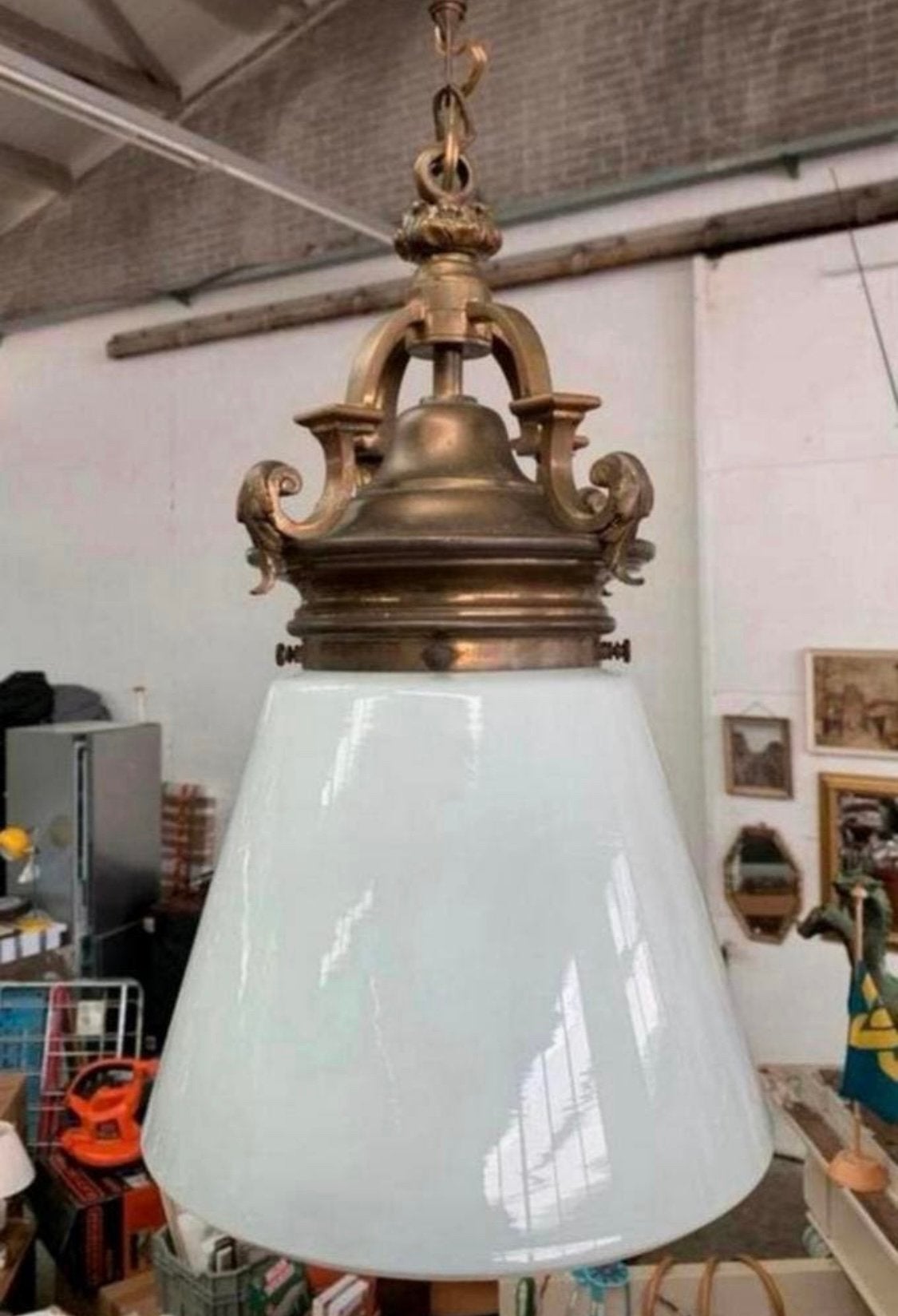 Lamp echte antieke koper brons omgebouwde gaslamp., Huis en Inrichting, Verzenden
