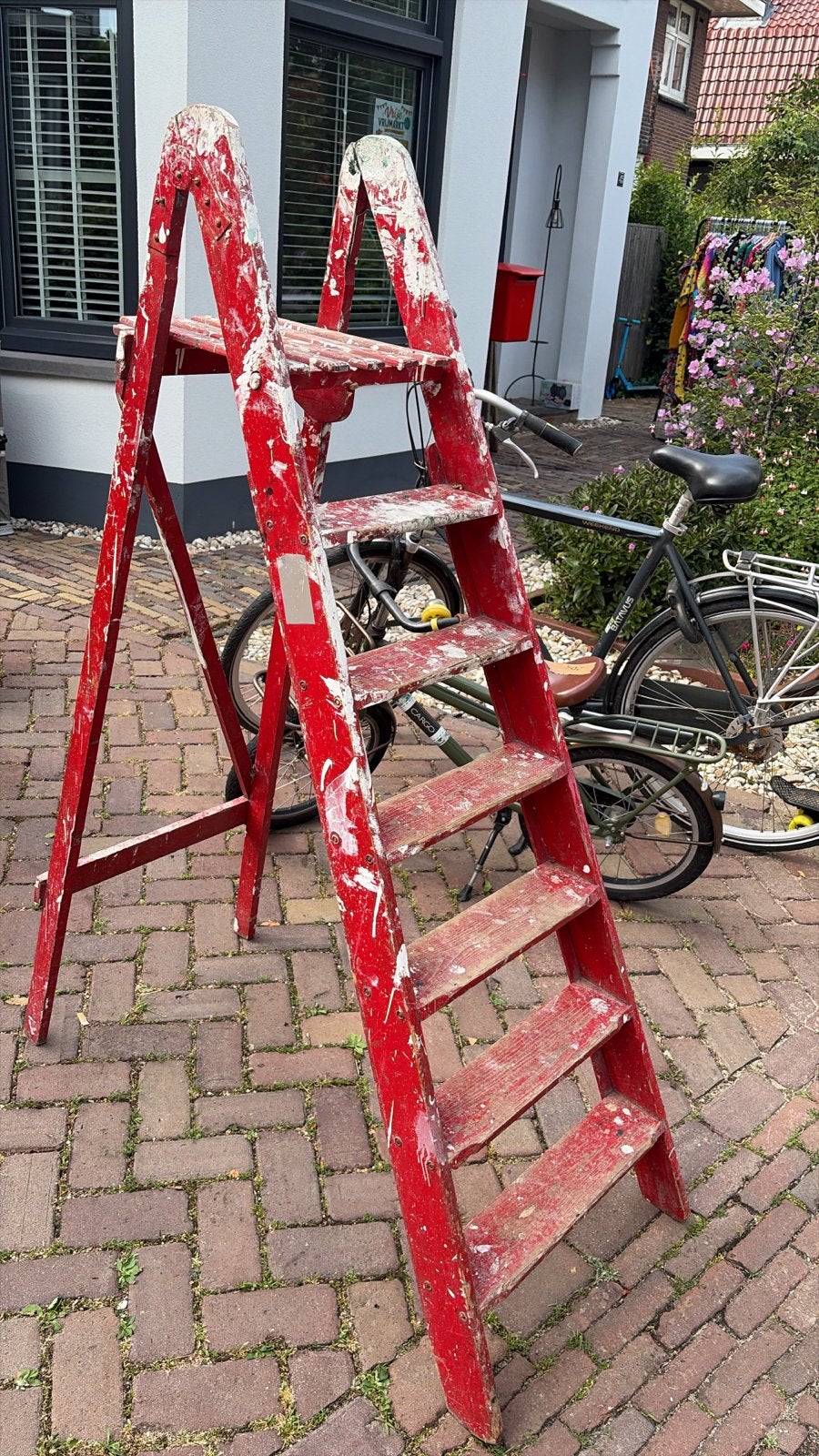 Toffe oude old school keukentrap, Ophalen, Gebruikt, Trap, Opvouwbaar of Inschuifbaar