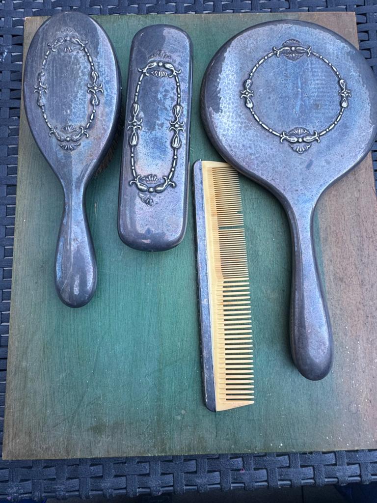 Vintage Gero 90 Toilettenset: Spiegel, Borstel & Kam, Antiek en Kunst, Ophalen of Verzenden