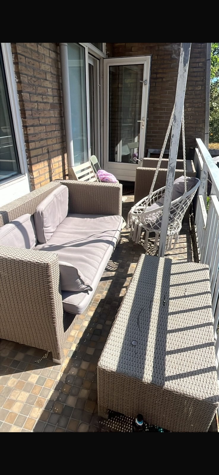 Loungeset inclusief kussens met 2 stoelen - gratis ophalen, Ophalen, Zo goed als nieuw, Kunststof