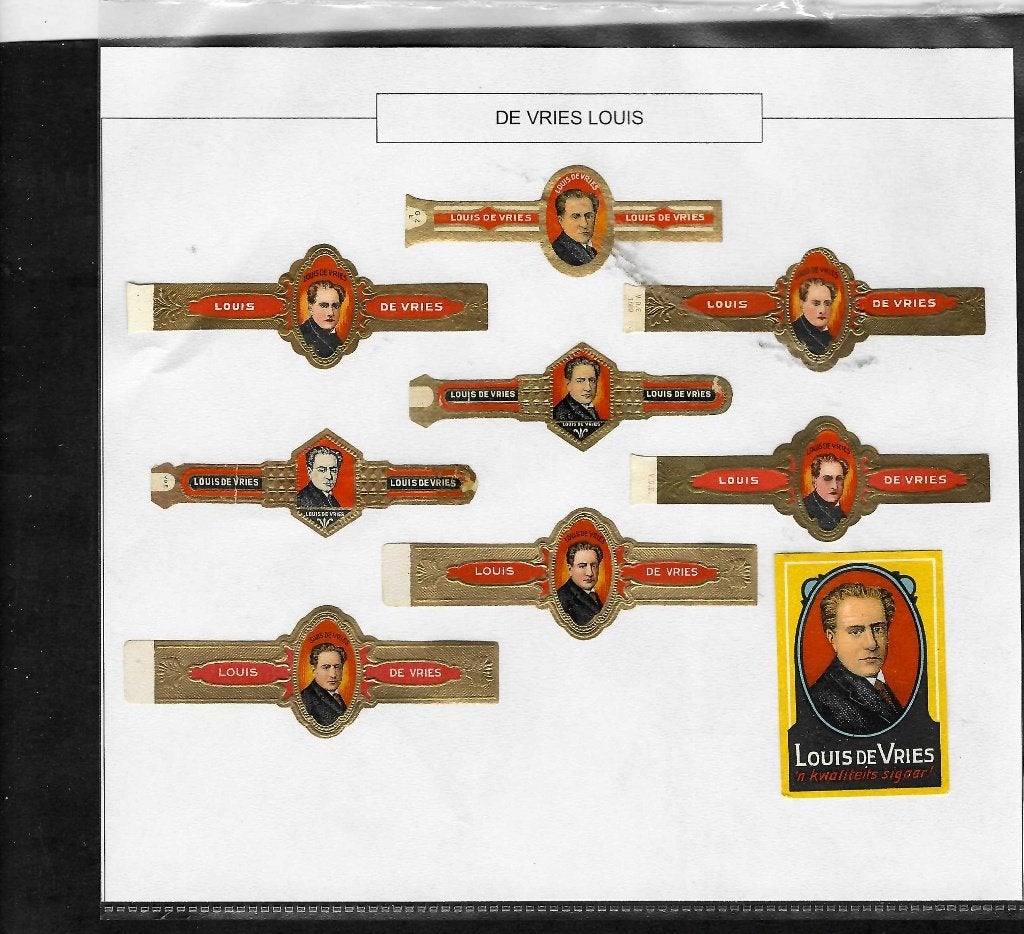 Louis de Vries   etiketje/banden, Ophalen of Verzenden, Gebruikt, Sigarenbandjes