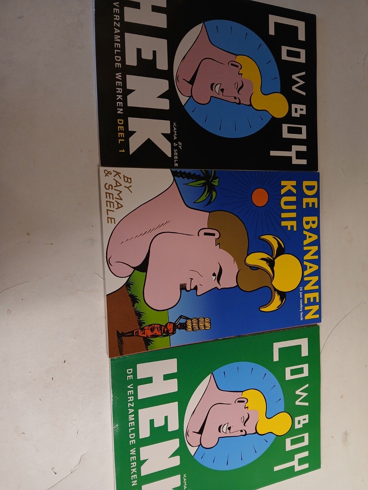 Cowboy Henk -  deel 1 & 3 + De Bananen K, Meerdere stripboeken, Ophalen of Verzenden, Zo goed als nieuw, Kama & Seel