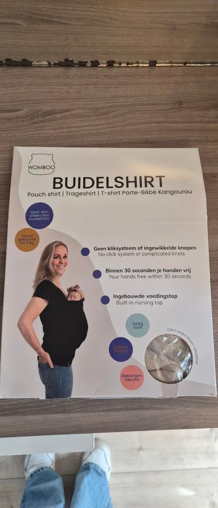 WOMBOO Buidelshirt - Draagshirt Soft Beige Maat M, Overige merken, Nieuw, Ophalen of Verzenden, Buik