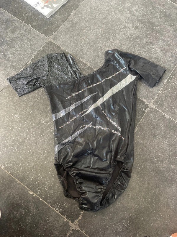 Turnpakje Glitter, Zwart, maat L, Sport en Fitness, Turnen, Verzenden, Zwart, Maat 36 t/m 42, Zo goed als nieuw