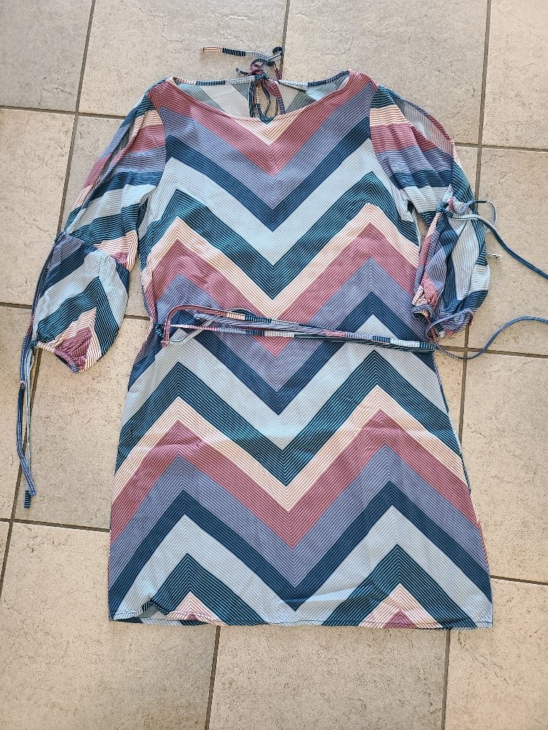 Blauw/roze jurk, Yessica, maat 38, Maat 38/40 (M), Meerkleurig, Yessica, Nieuw