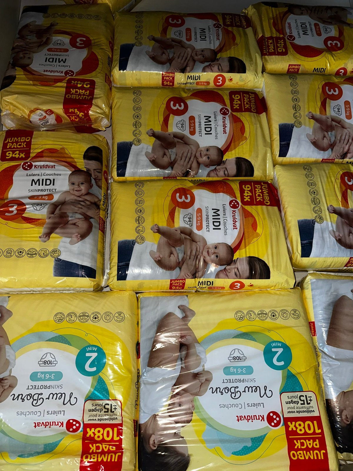 Heel veel jumbo pakken Kruidvat Luiers maat 2,3 en 4, Ophalen, Nieuw
