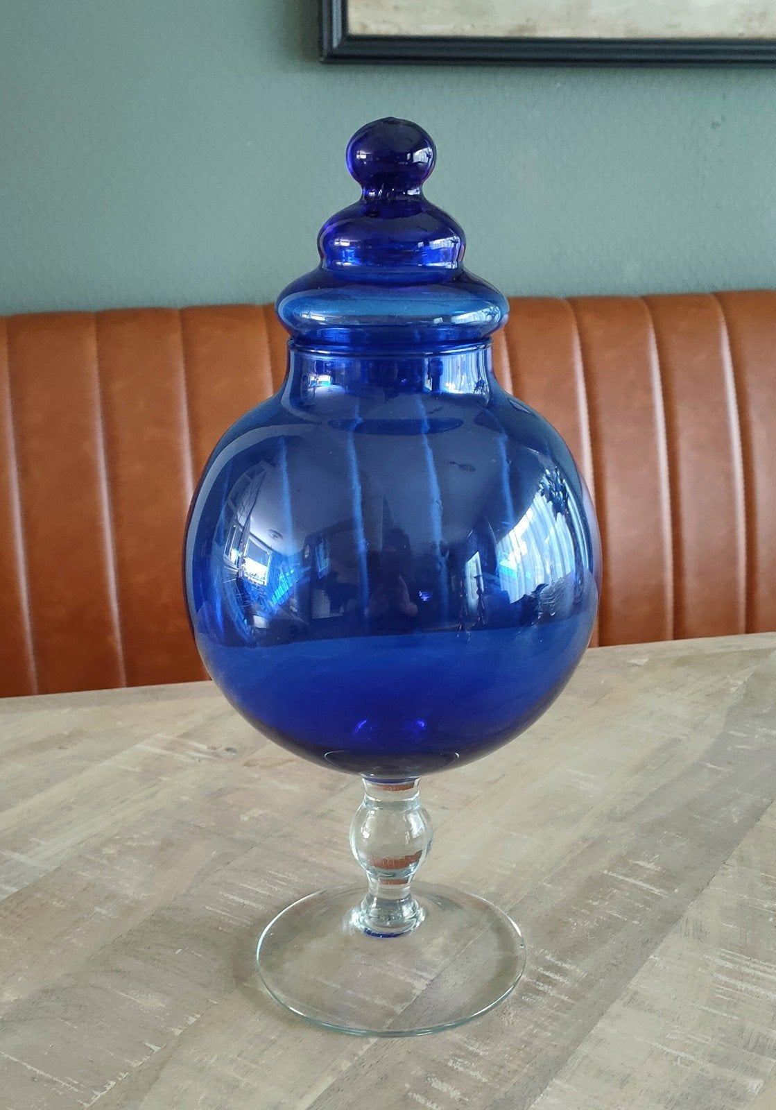 Vintage glazen apothekers pot, Ophalen of Verzenden