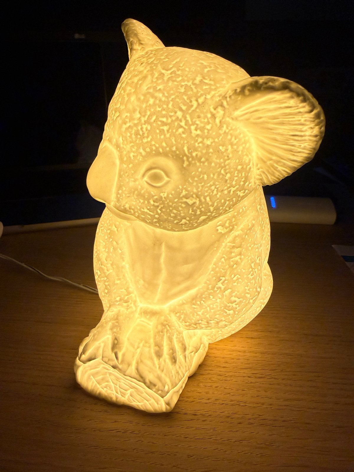Koala lamp van gips - 22cm hoog, wit, Ophalen, Steen/keramiek, Wit