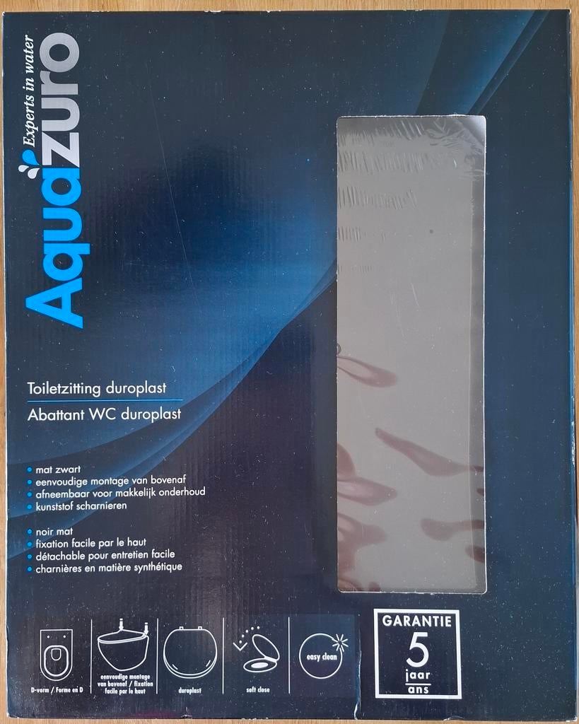 Aquazuro Wc bril zwart D profiel, Ophalen, Nieuw, Toilet