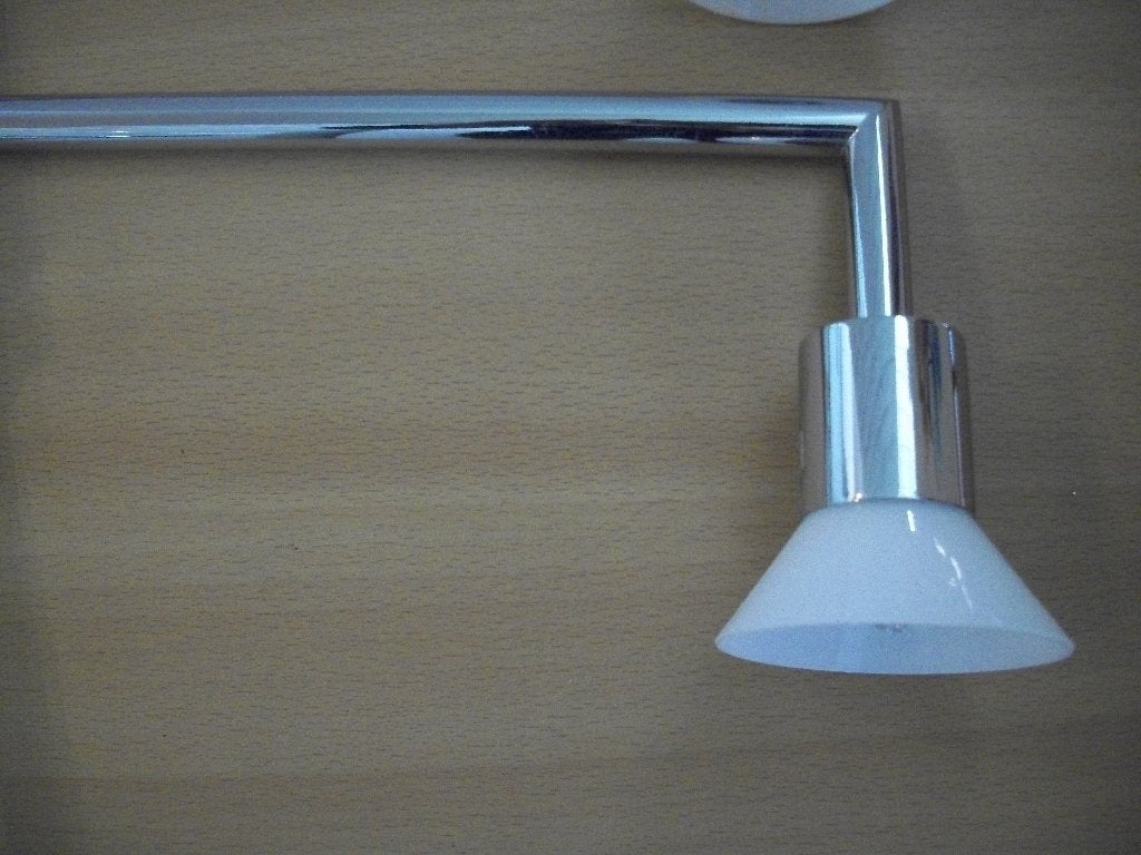 4x Wandlamp Spiegellamp - Zilver - Wit matglas - zgan, Metaal, Wit, Overige merken, Ophalen of Verzenden