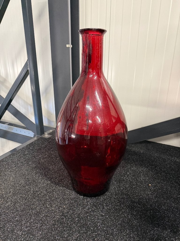 Glazen vaas, Huis en Inrichting, Ophalen of Verzenden, 60 cm, Rood, Glas
