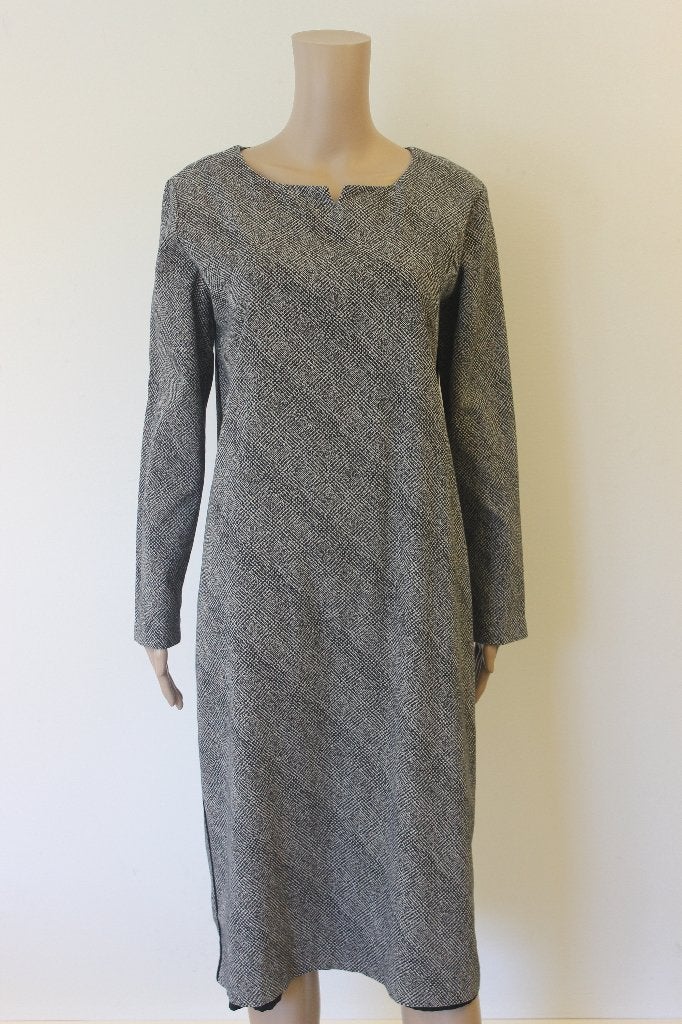 Provence zwart/roomwitte jurk maat 46, ., Zwart, Maat 46/48 (XL) of groter, Ophalen of Verzenden