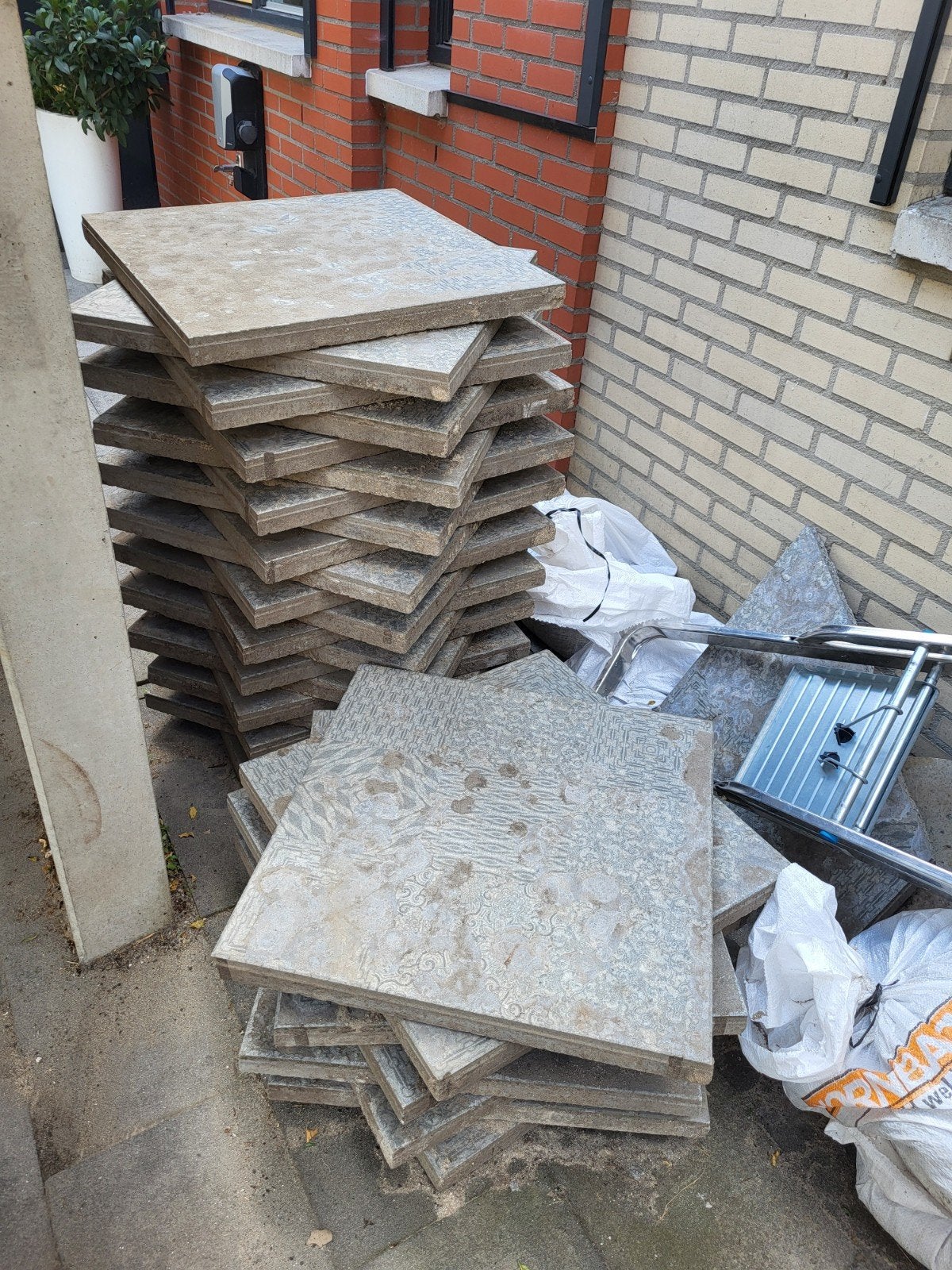 Gebruikte terrastegels, 30 stuks 60x60 cm, Ophalen, Gebruikt, 10 m² of meer, Beton